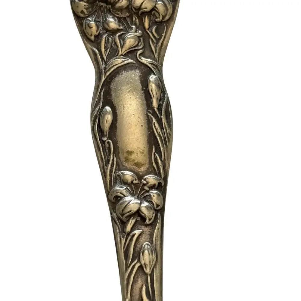 Antique Silverplated Stratford Silver CO AXI Spoons collectible flower floral 2